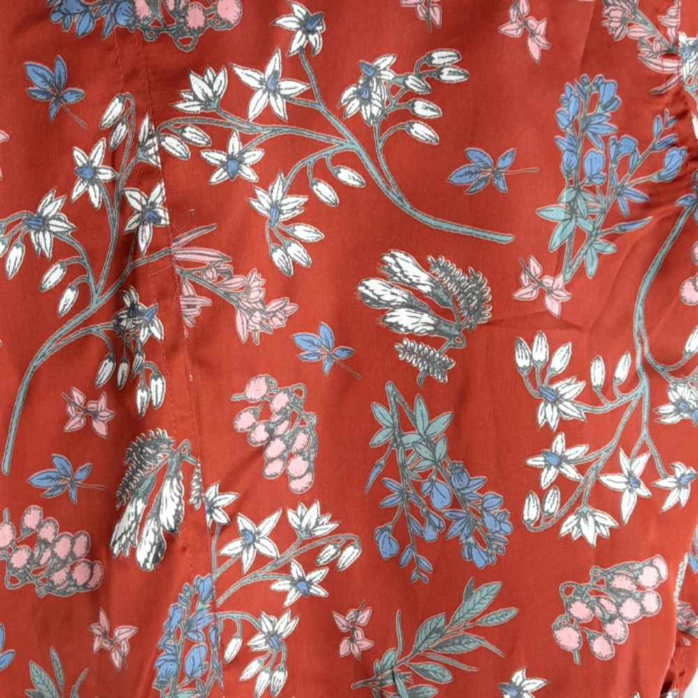 Floral Burgundy Lightweight Bomber Zipper Jacket - Picture 9 of 9